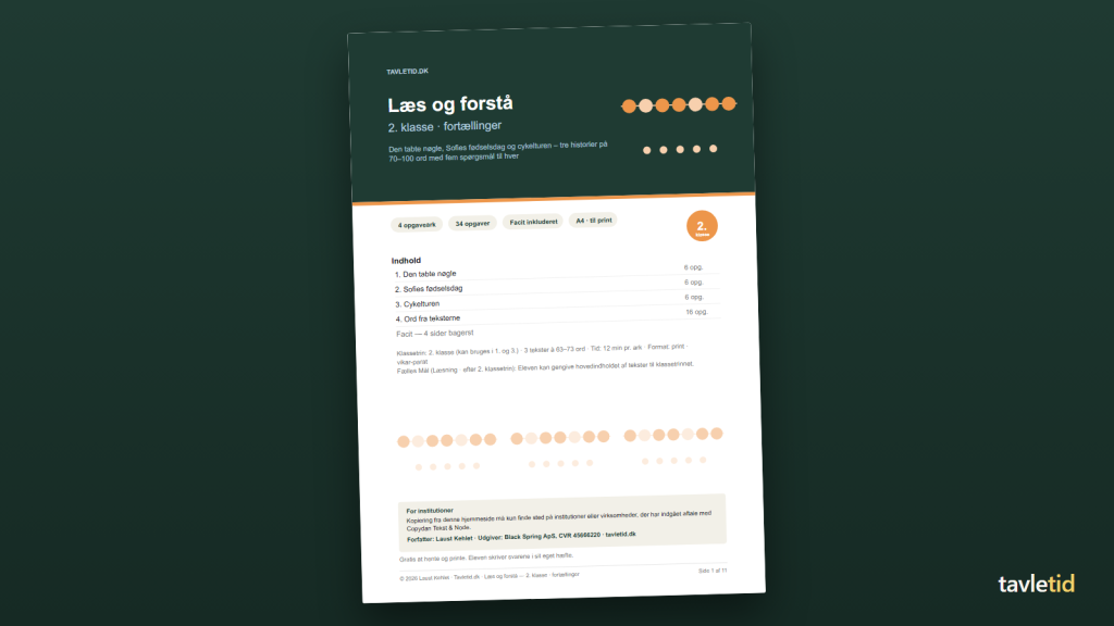 Læs og forstå 2. klasse – fortællinger – forsiden af hæftet (PDF, 11 sider)