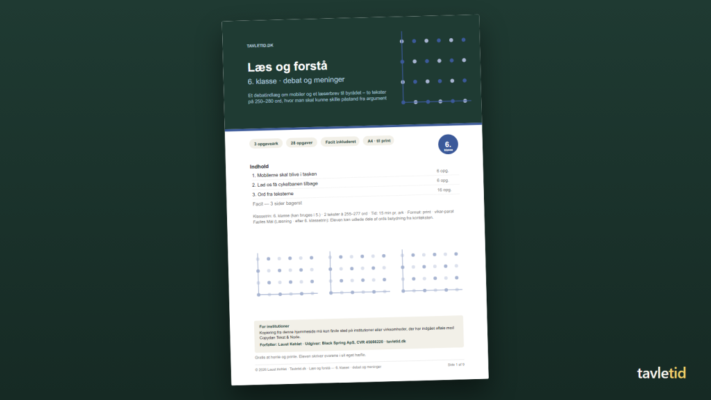 Læs og forstå 6. klasse – debat og meninger – forsiden af hæftet (PDF, 9 sider)
