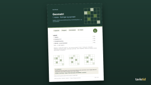 Geometri 7. klasse – flytninger og symmetri – forsiden af hæftet (PDF, 10 sider)